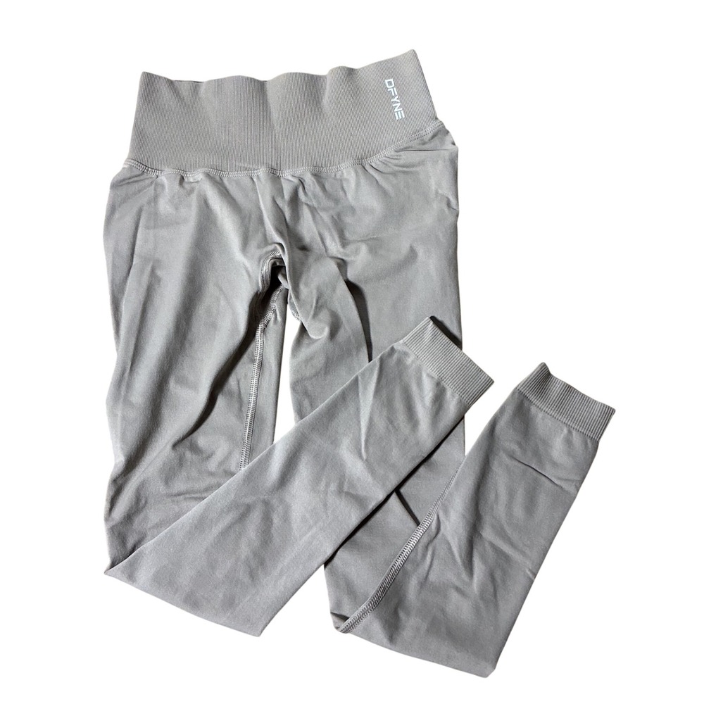 DFYNE Dynamic Seamless High Waisted Scrunch Butt Leggings Grey XS Extra Small